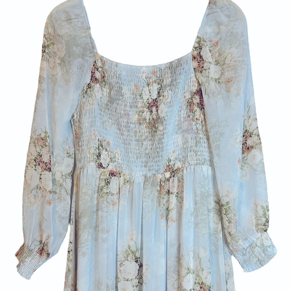 Baltic Born Giselle‎ Maxi Dress Vintage Blue Floral GIS-DR-42592 NWT Large - Picture 10 of 15